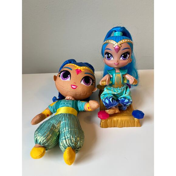 Shimmer and Shine Floating Genie Magic Carpet & Plush Soft Doll Toy Shoes Lot - Picture 3 of 14